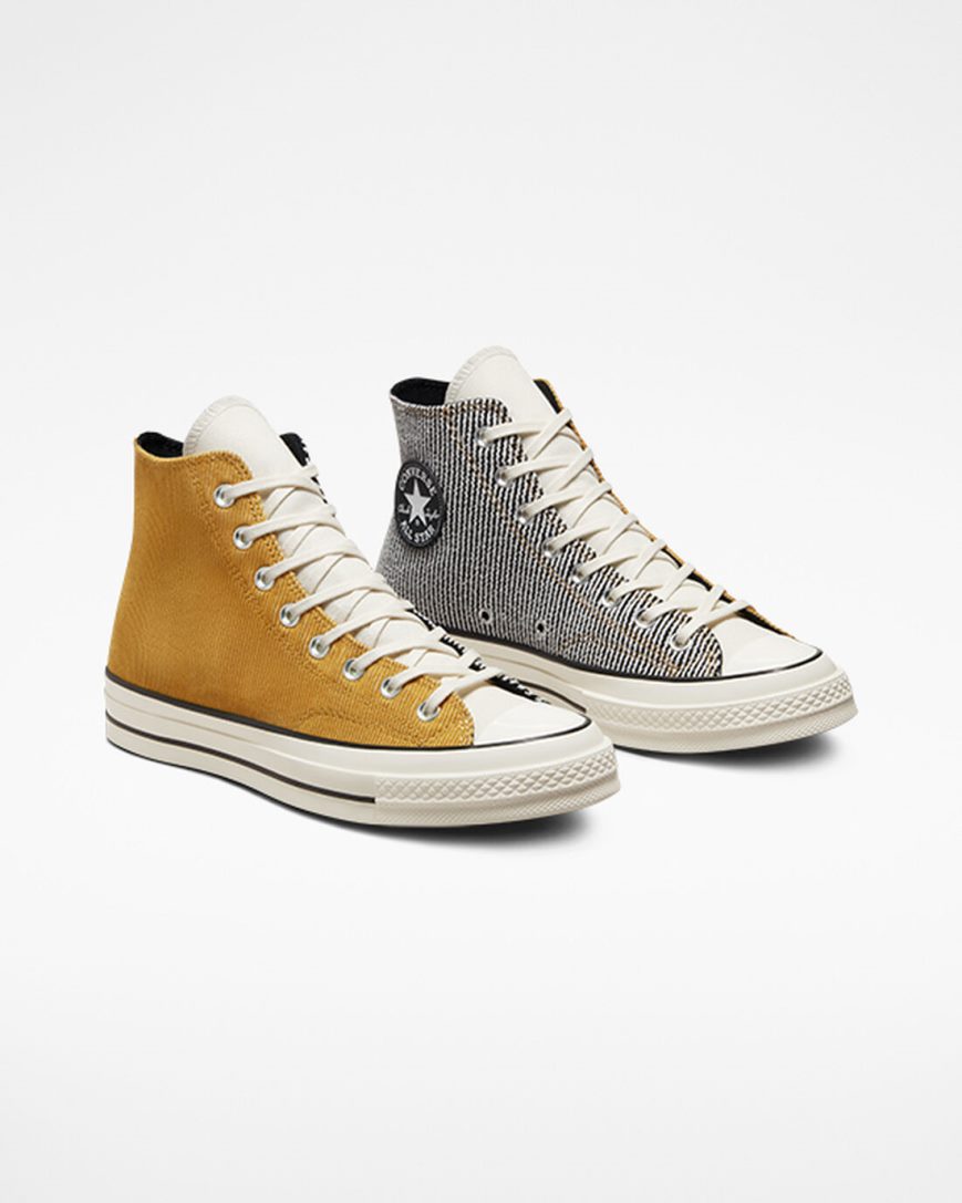 Dámské Boty Vysoké Converse Chuck 70 Textured Tri-Panel Oranžové Černé | CZ YLAJ18